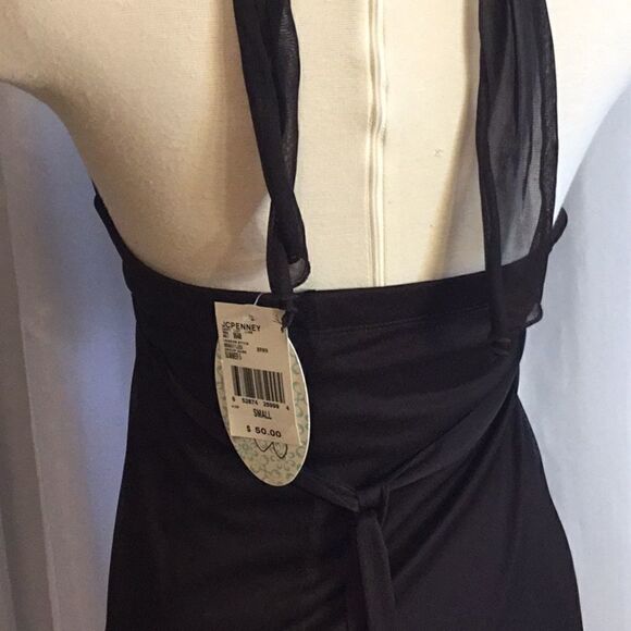 Halter dress in chocolate brown beaded front small - Picture 12 of 16